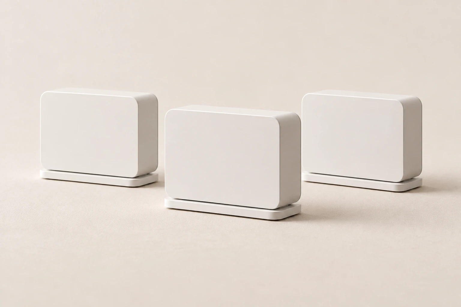 Three DenPods pods on their bases