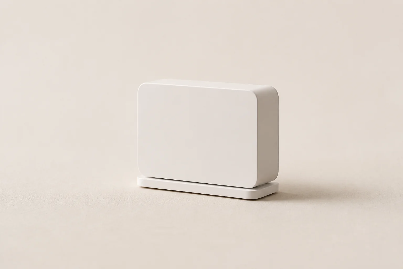 The ivory DenPods on its slim tabletop base